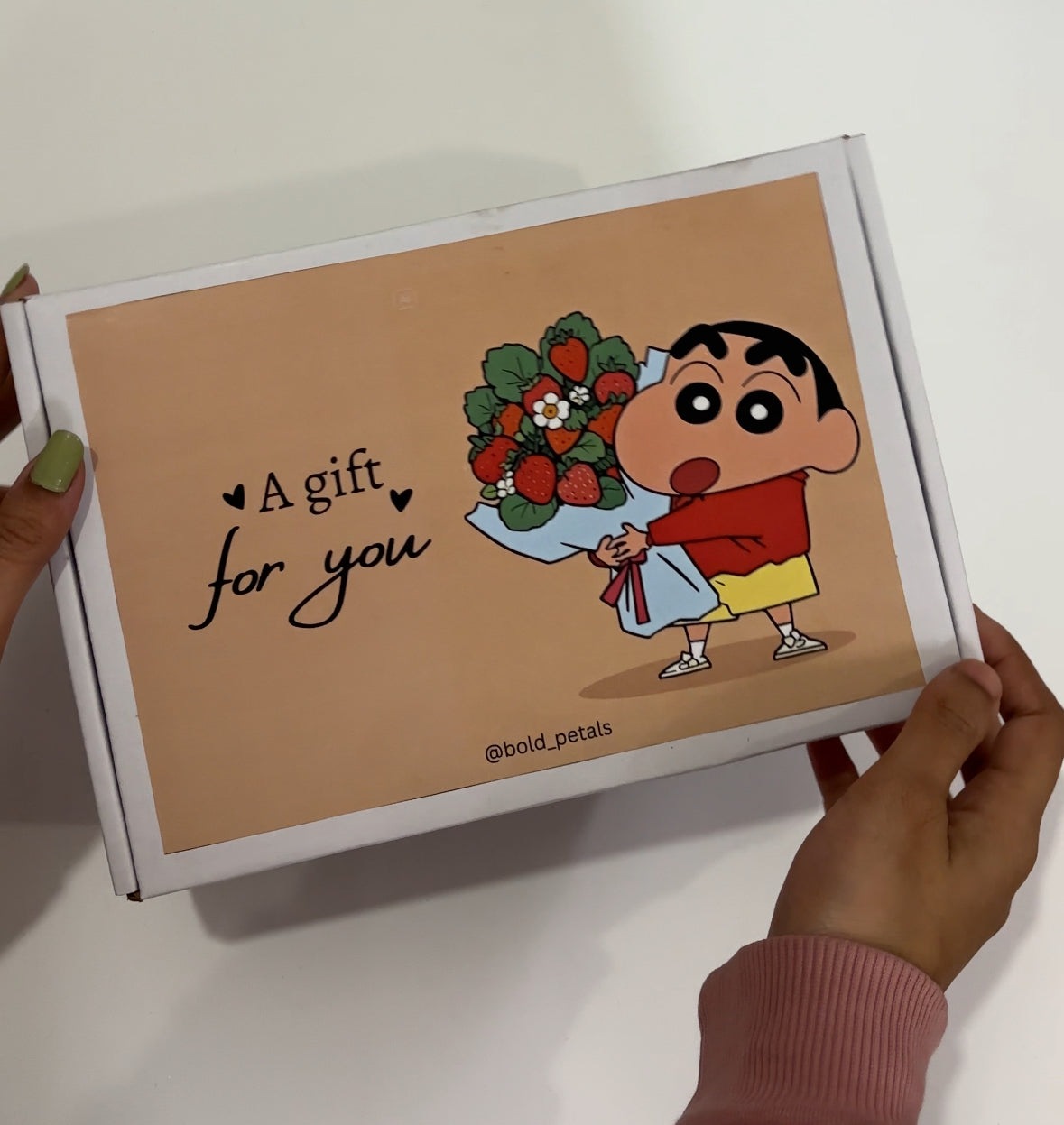 Shinchan sticker outside box
