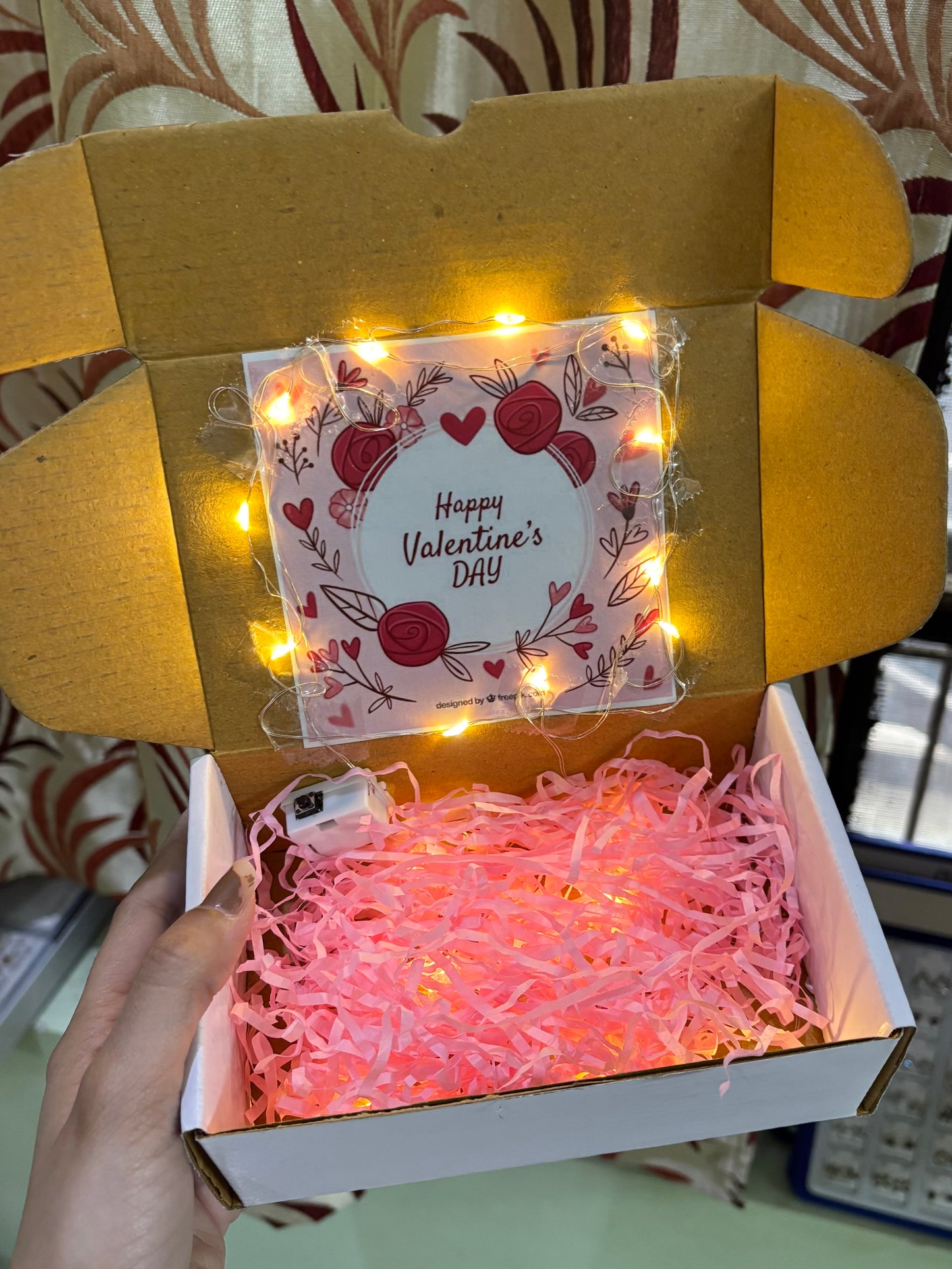 Valentines sticker with lights