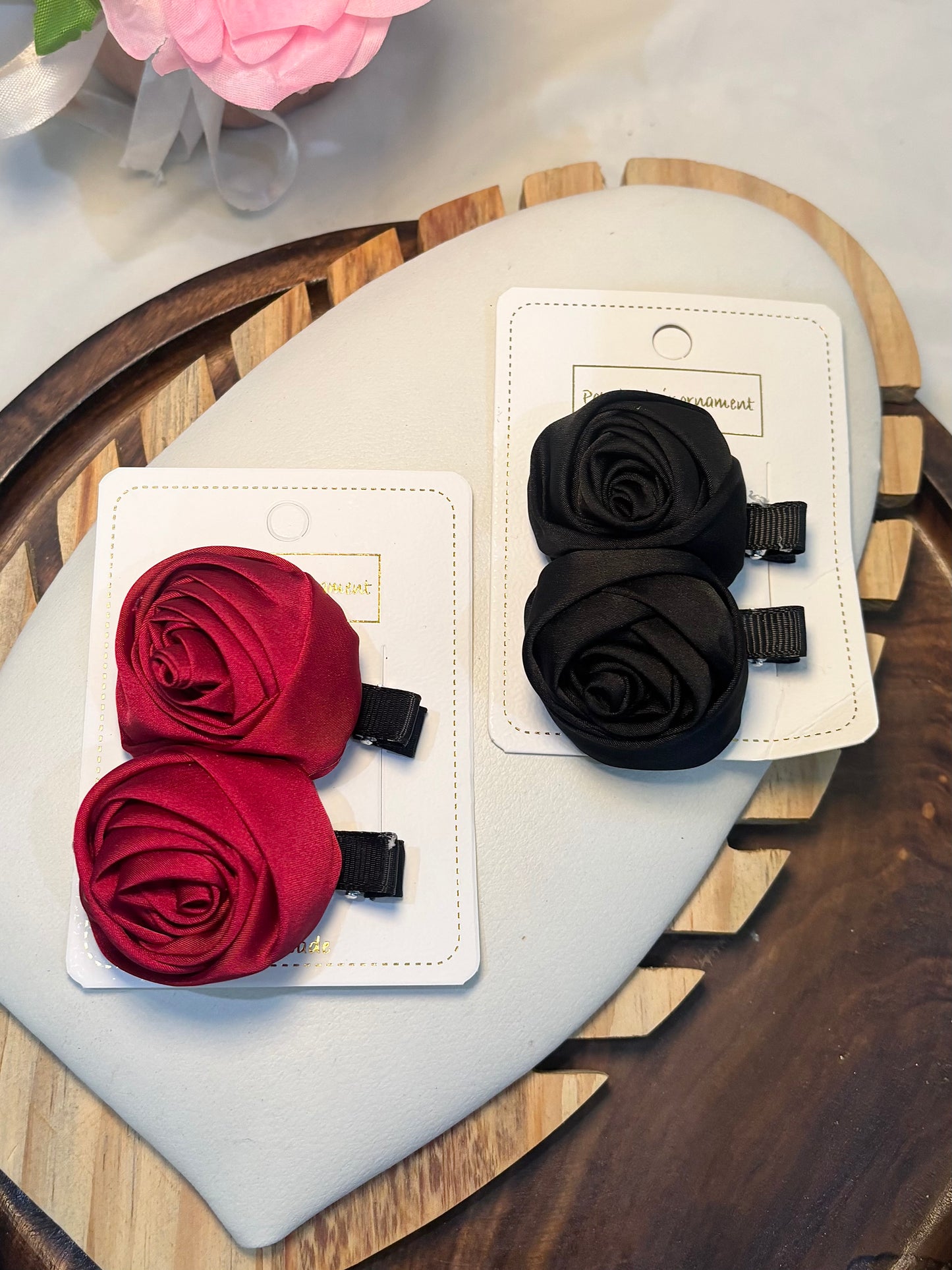 Rose clips pair