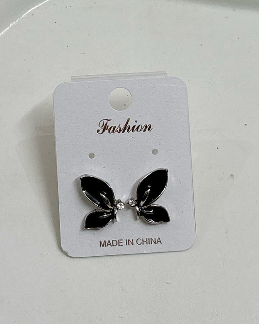 Butterfly metallic studs (black)