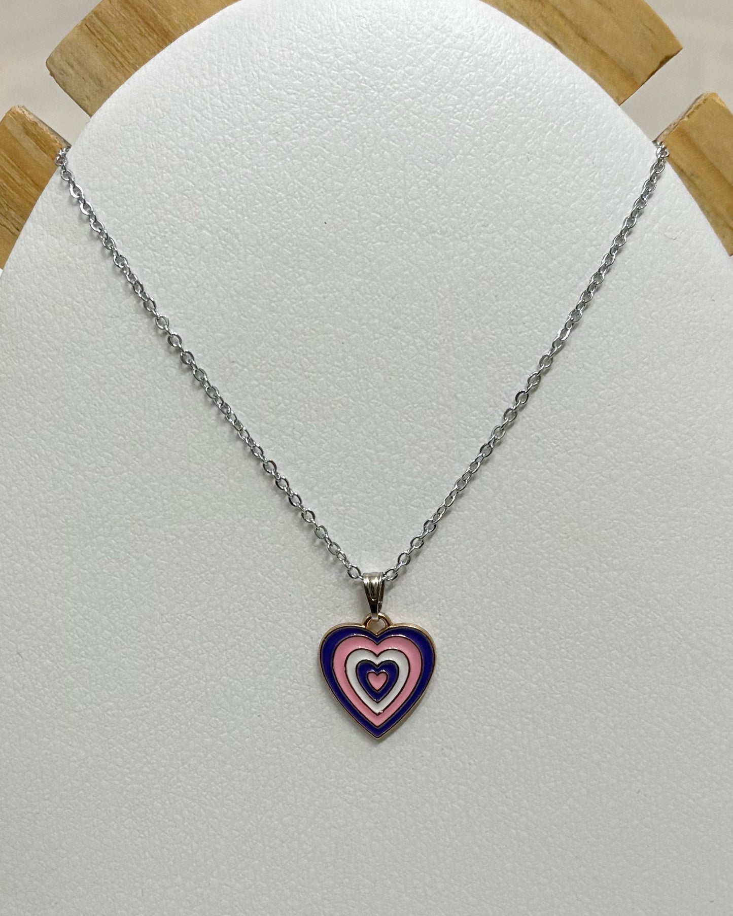 Ombré heart pink pendant