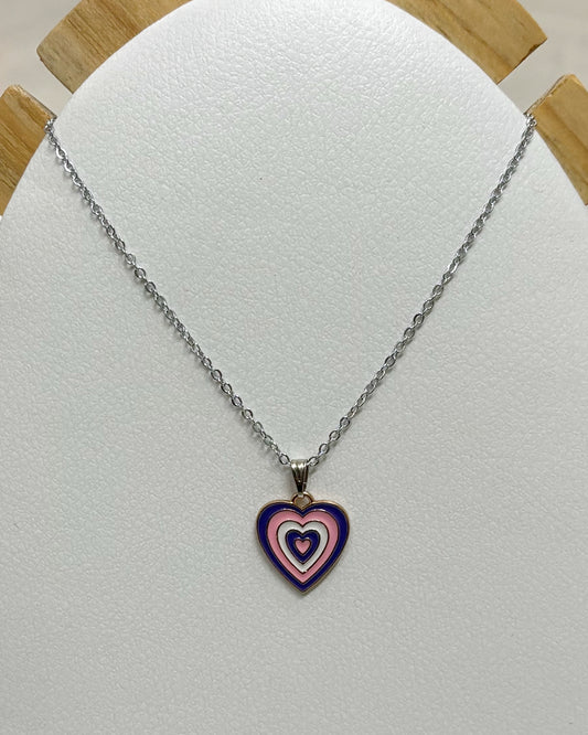 Ombré heart pink pendant