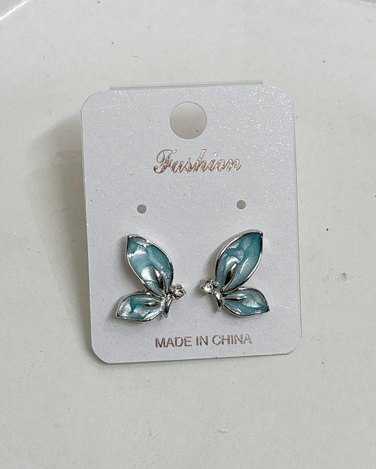 Butterfly metallic studs (blue)