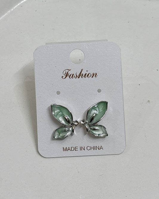 Butterfly metallic studs (green)