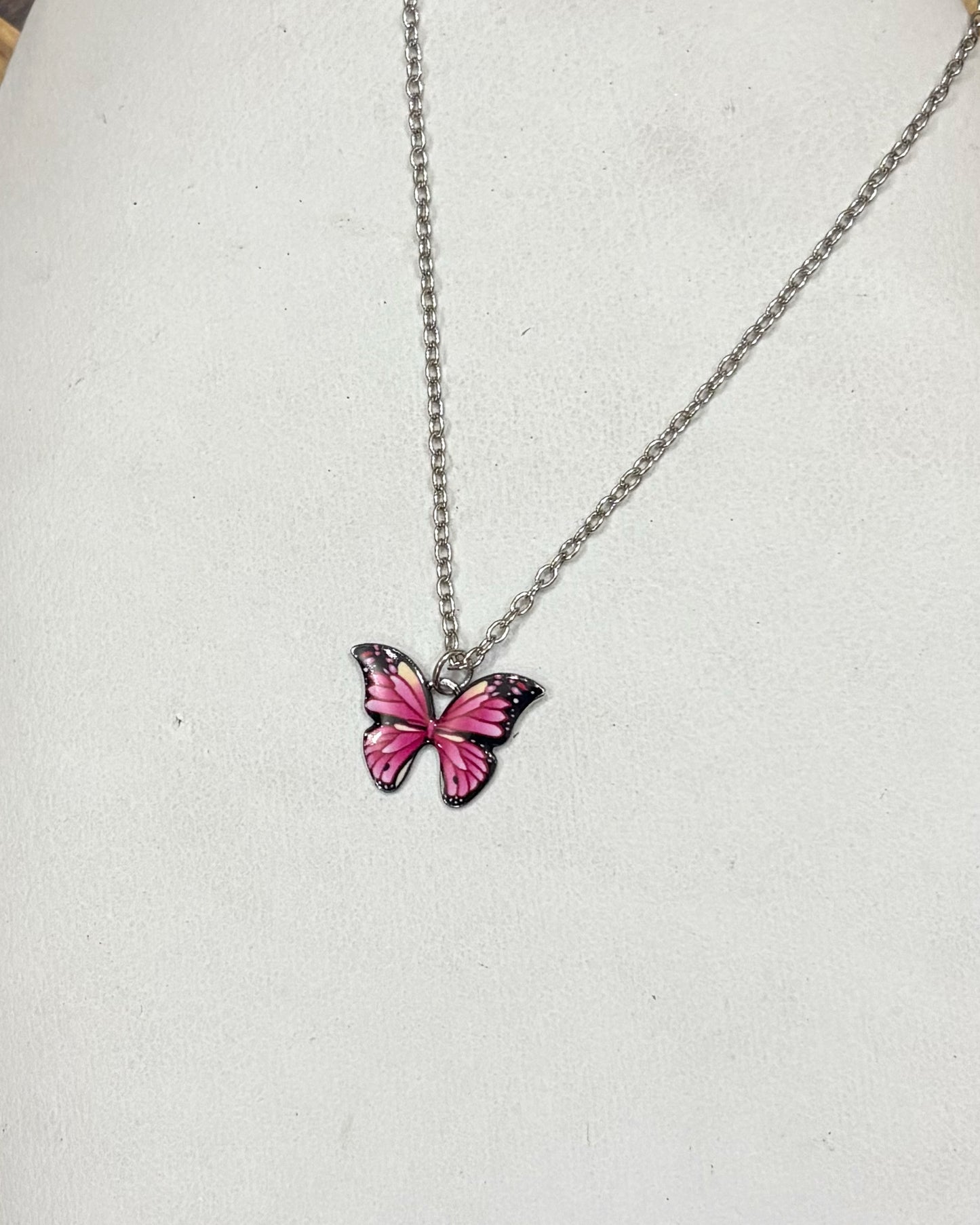 Pink flutter pendant