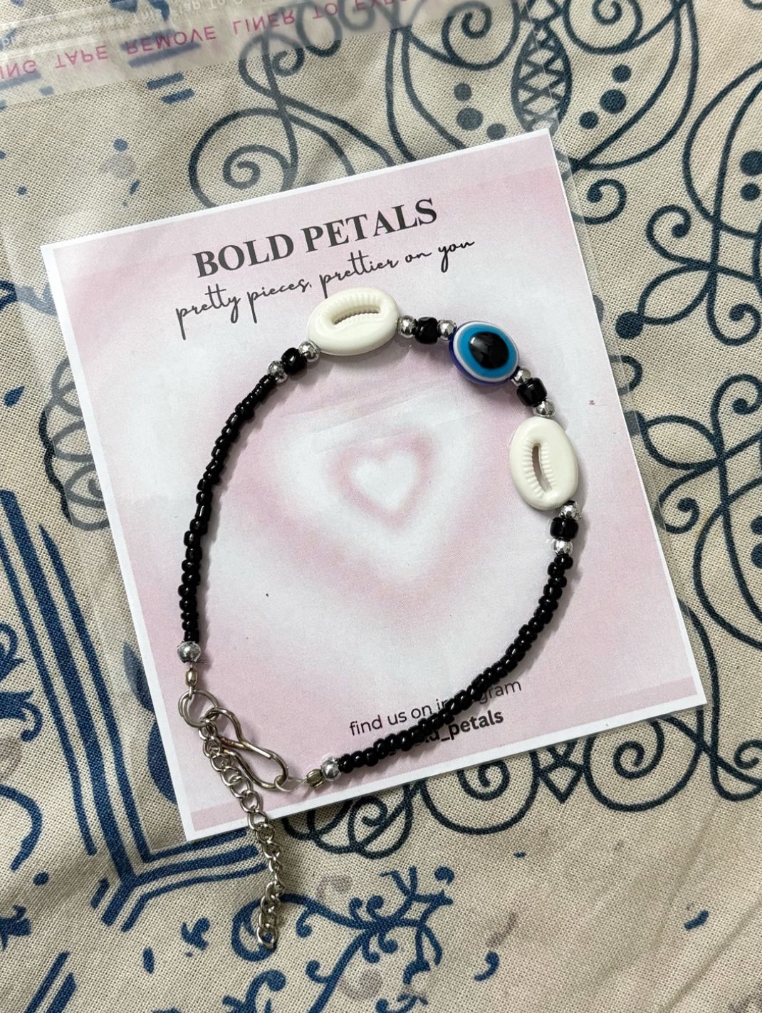 evil eye shell bracelet