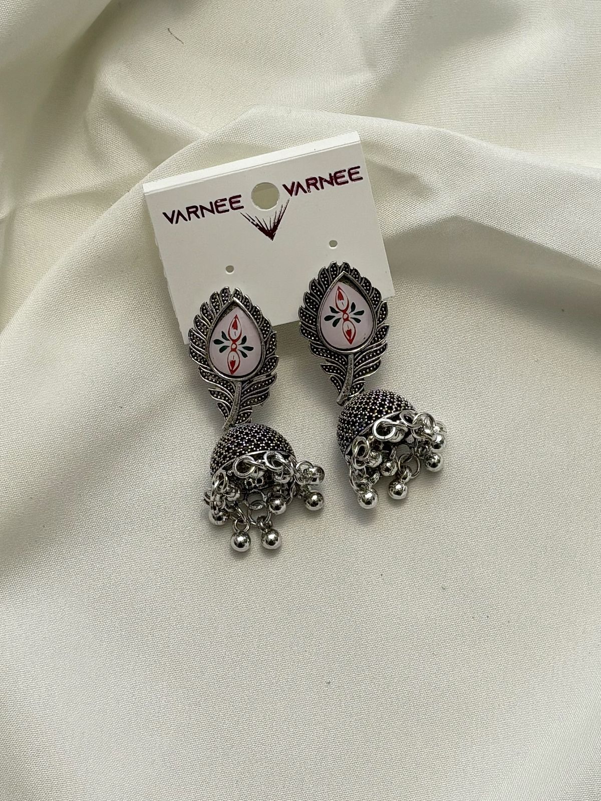pink peacock jhumka