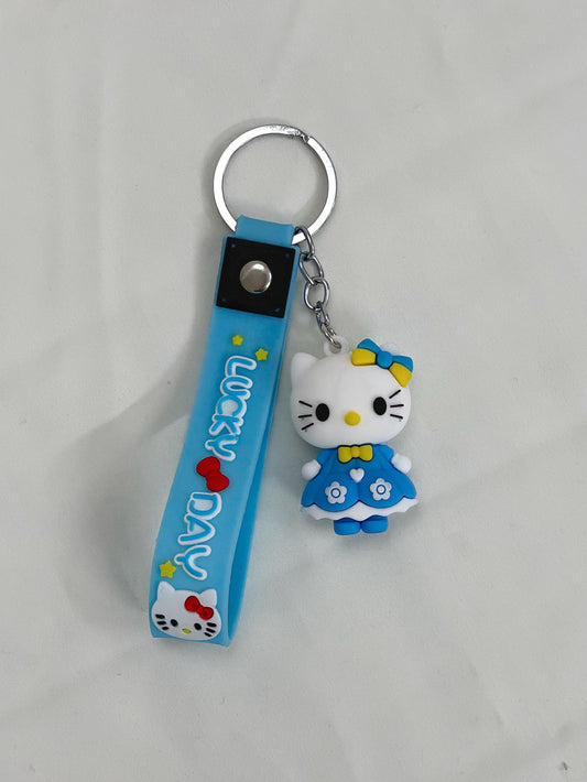 hello kitty blue keychain