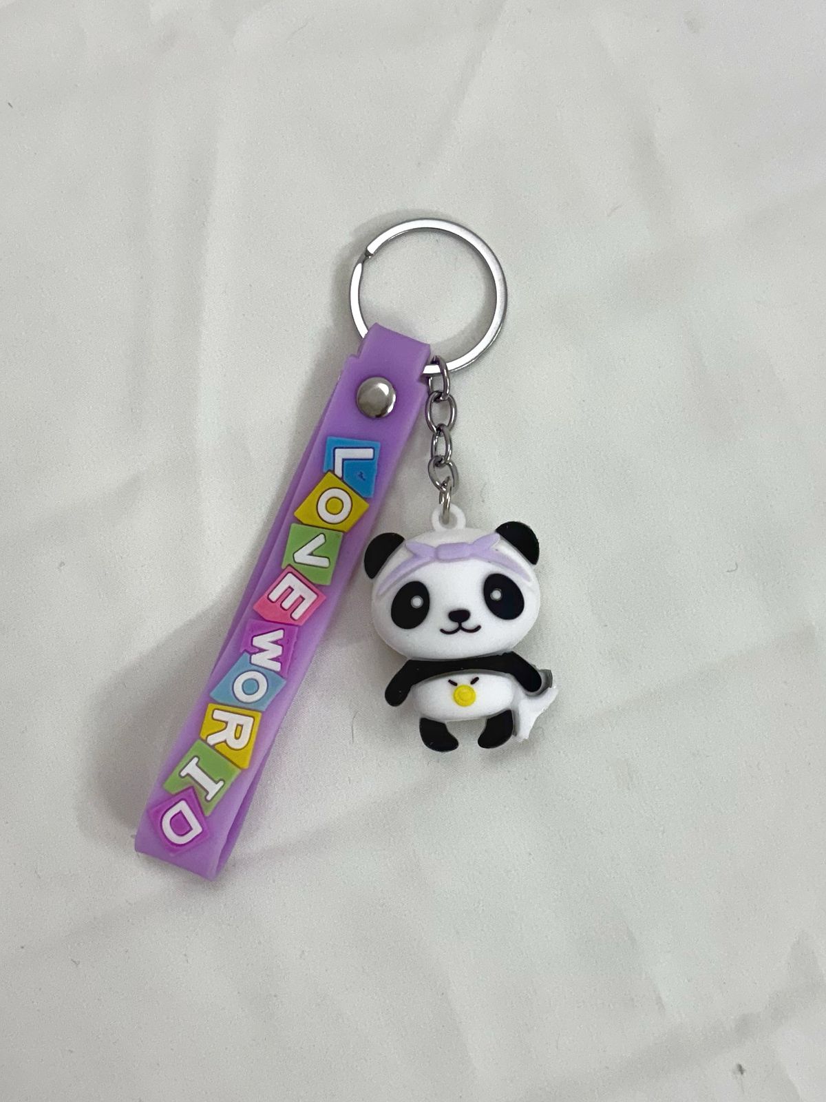 panda keychain purple