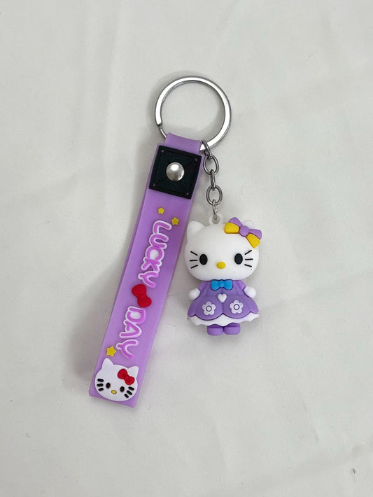 hello kitty purple keychain