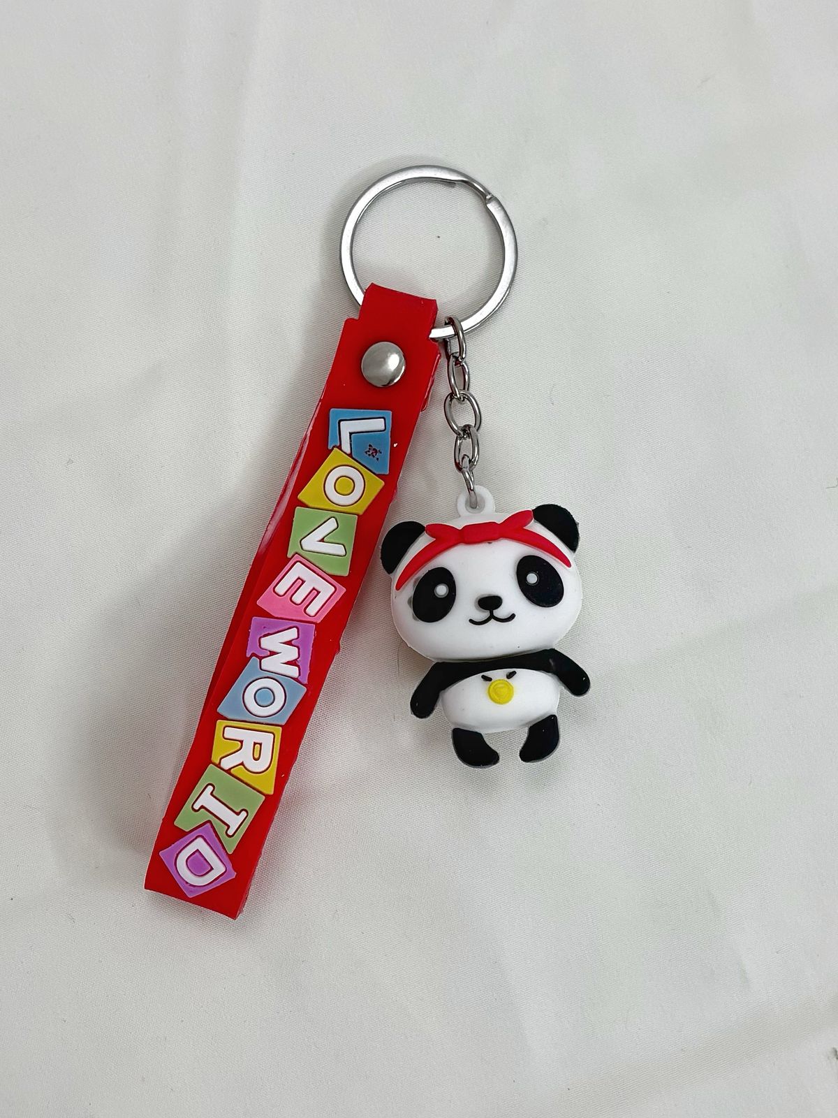 panda keychain red