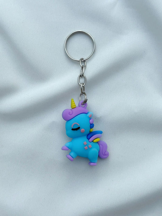 partygirl unicorn keychain (blue)