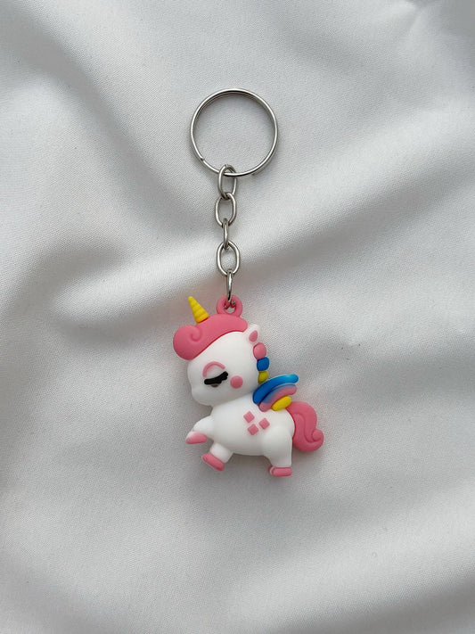 partygirl unicorn keychain (white)