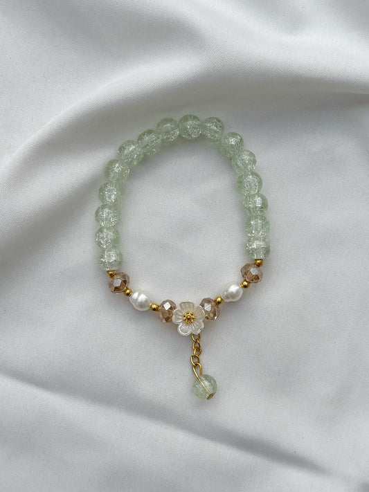 frosted flower bracelet (green)