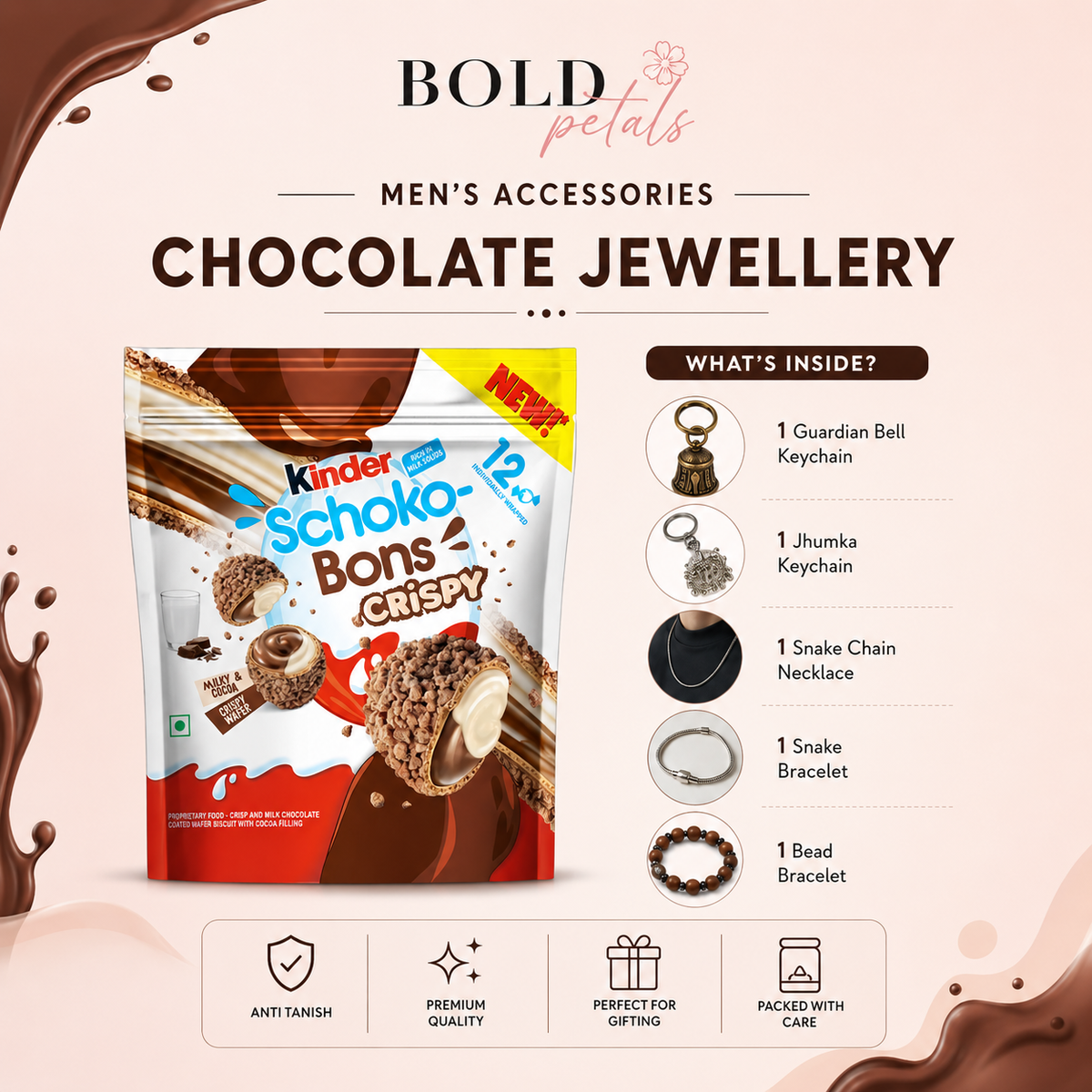 Men’s kinder jewellery chocolate