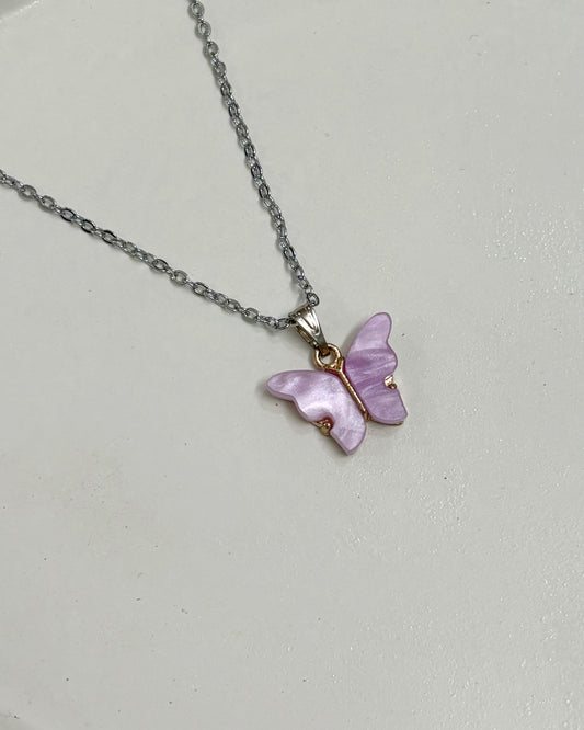 Lilac butterfly pendant