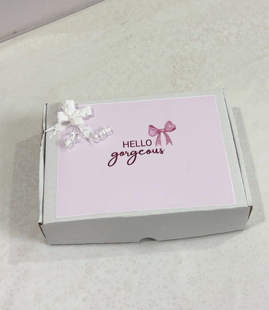 Hello gorgeous with ribbon