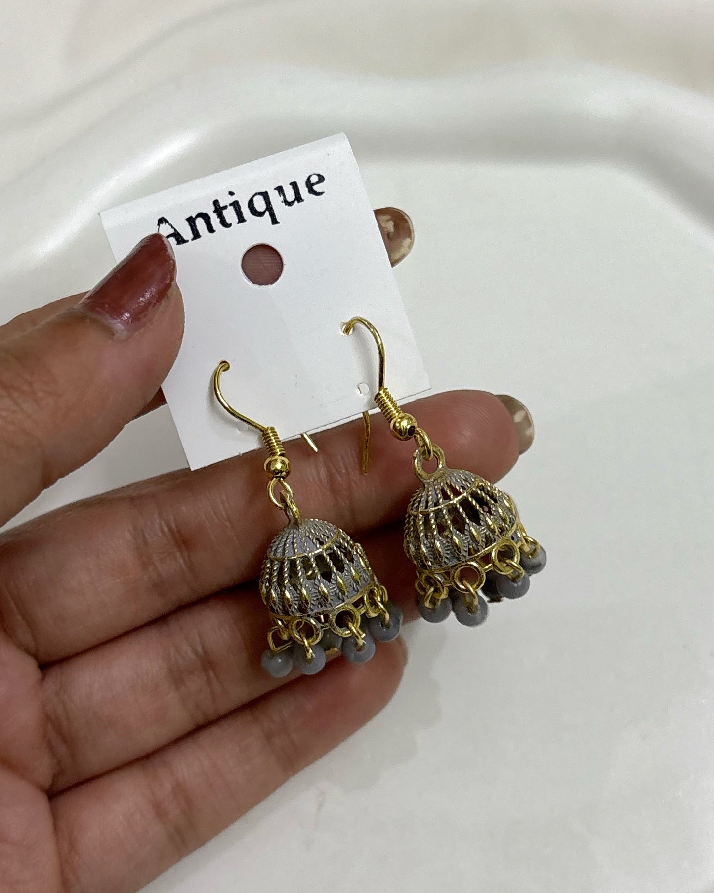 Mini jhumki (grey)