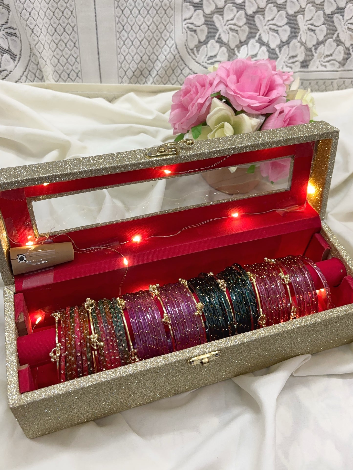 4 color bangle box with 8 ghungroo bangle 💐