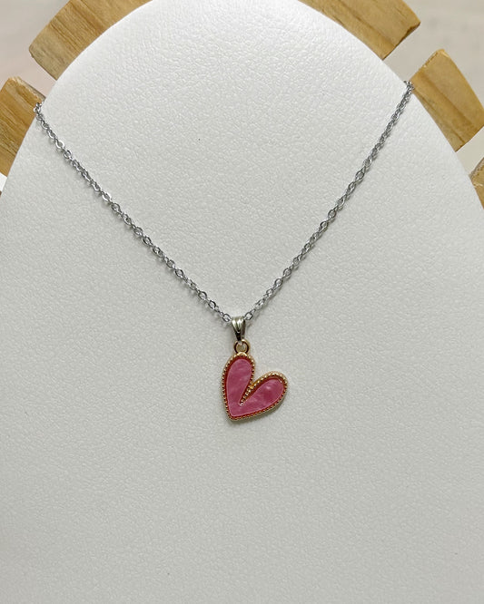 Pink heart pendant