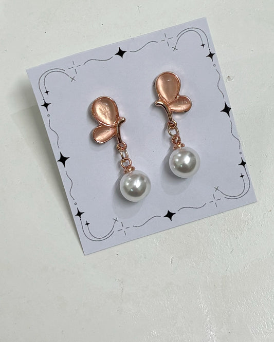 Pearl butterfly earrings