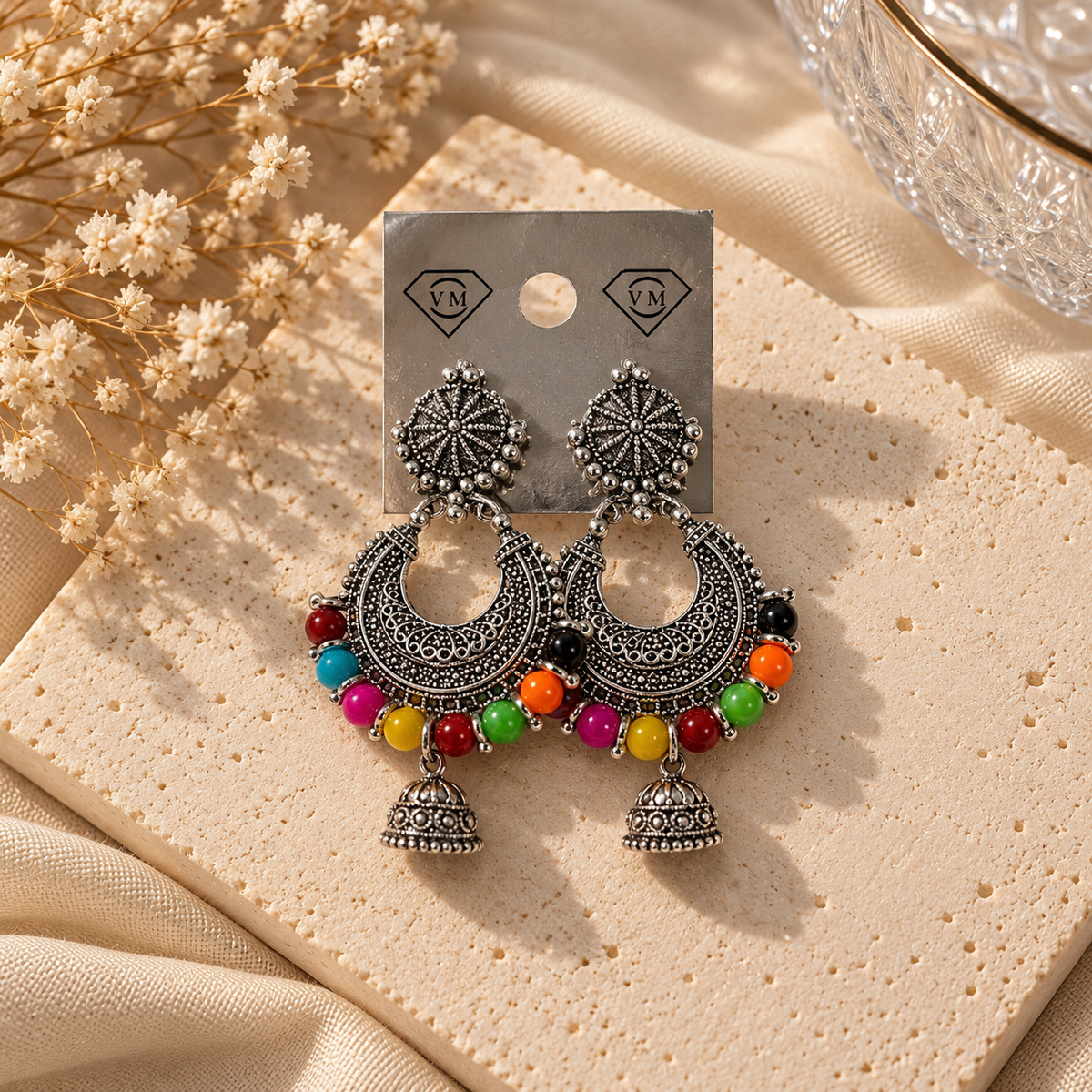 Multi moon jhumka
