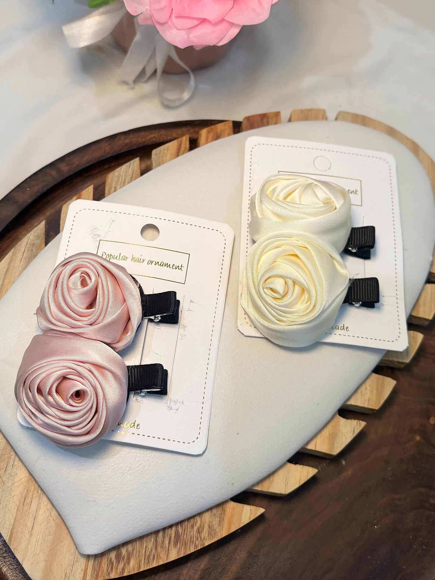 Rose clips pair