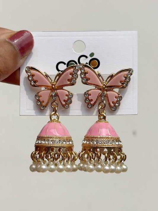 Butterfly jhumka (blush)