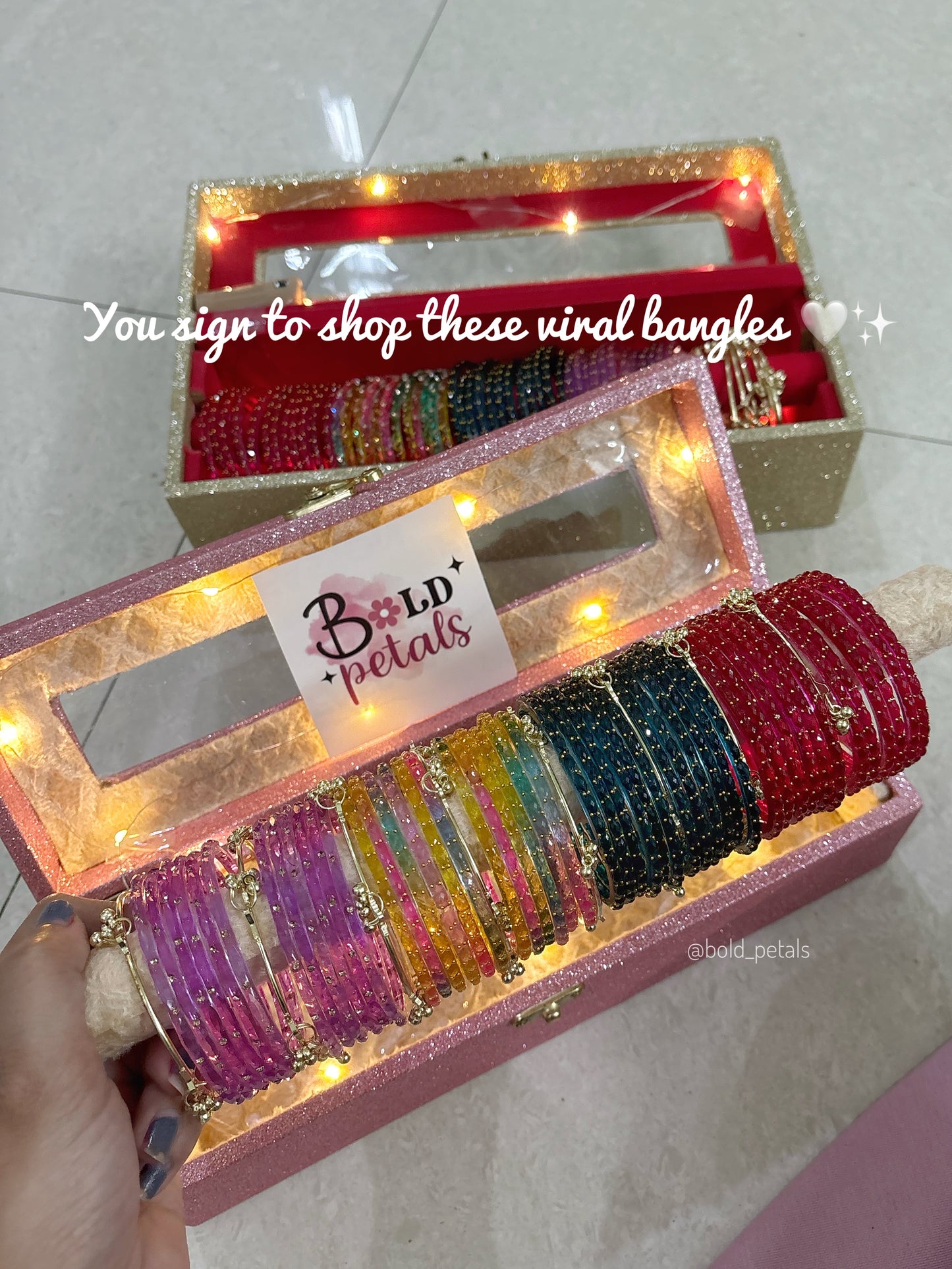 4 color bangle box with 8 ghungroo bangle 💐