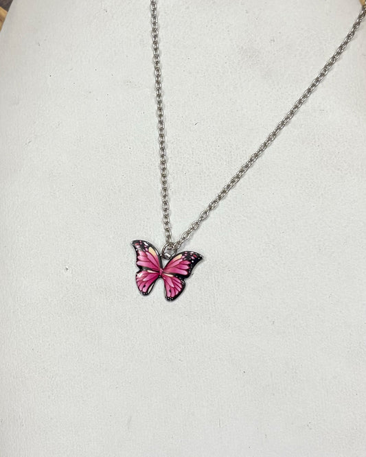 Pink flutter pendant