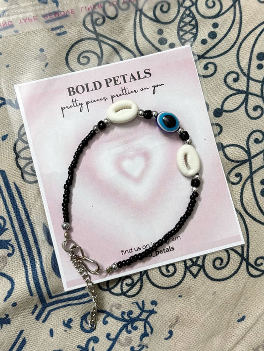 evil eye shell bracelet