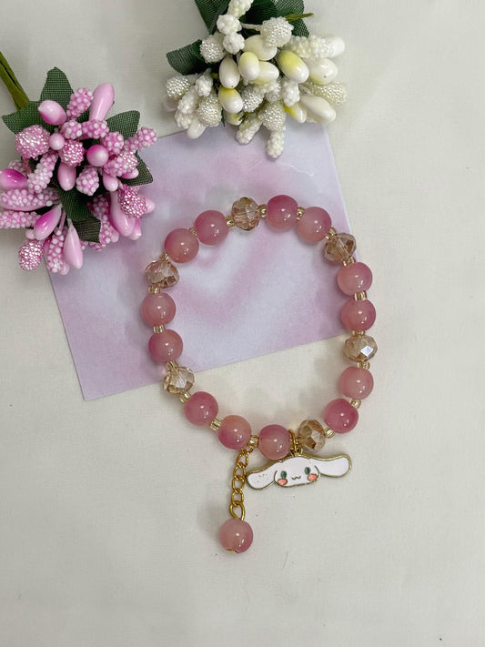 cinnamon roll pink bracelet