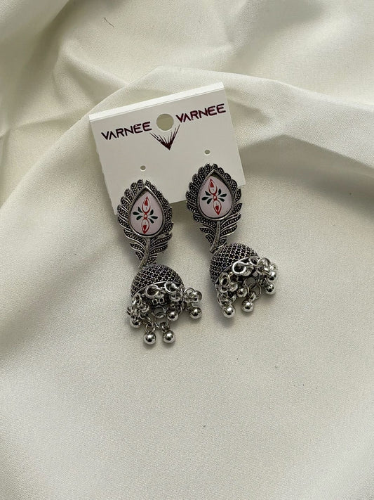 pink peacock jhumka