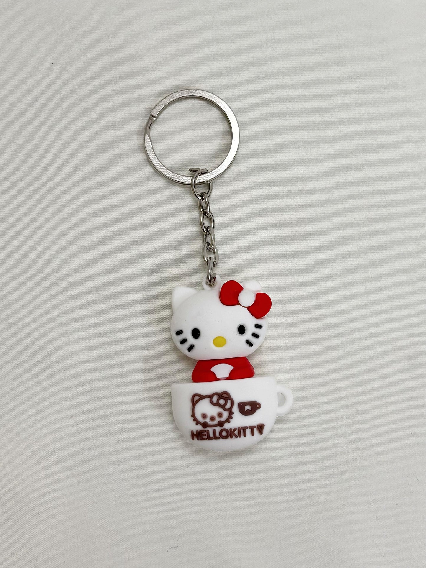 hello kitty cup keychain red