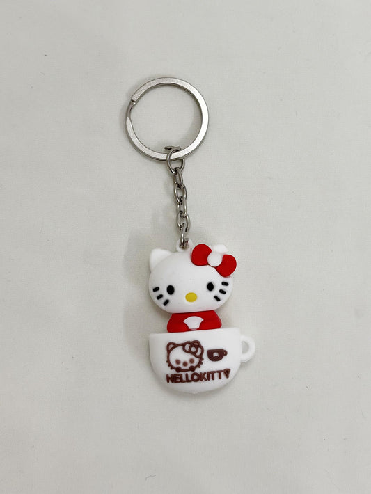 hello kitty cup keychain red