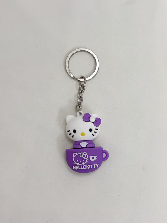 hello kitty cup keychain purple