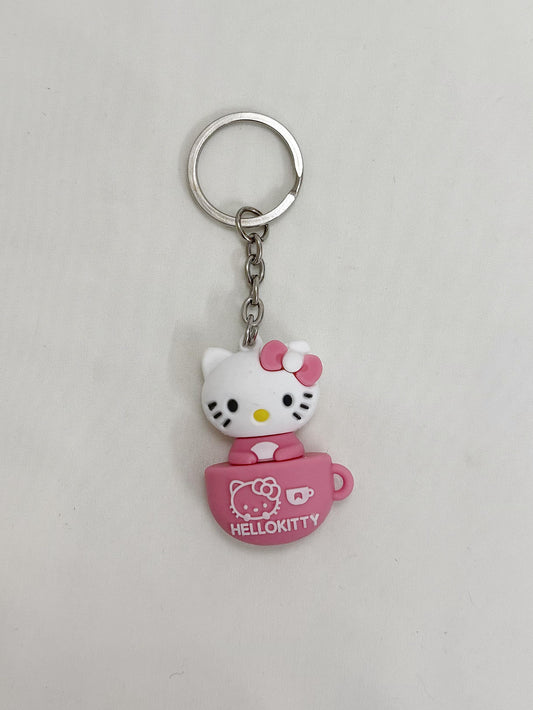 hello kitty cup keychain pink
