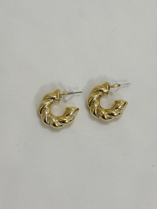 golden swirl statement earrings
