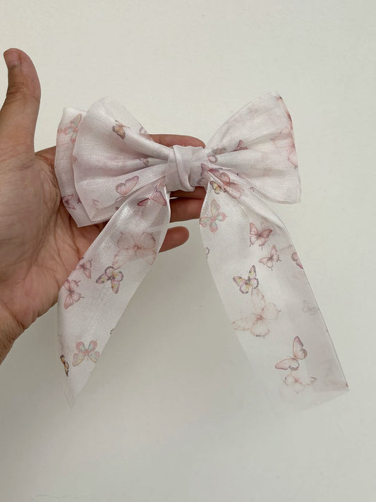 dreamy floral hairbow (peach)
