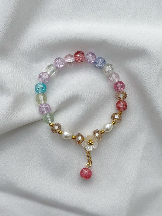 frosted flower bracelet (rainbow)
